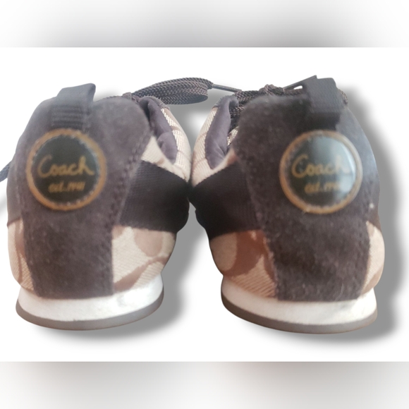 Coach Women's Tan and Brown Signature Sneakers/Pre-Owned/ Designer/ Size 5.5 - Picture 4 of 8